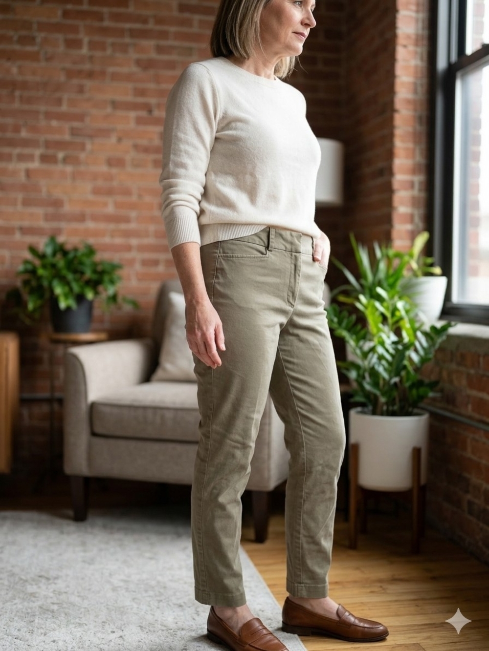 Talbots Olive Green Petites Chinos
